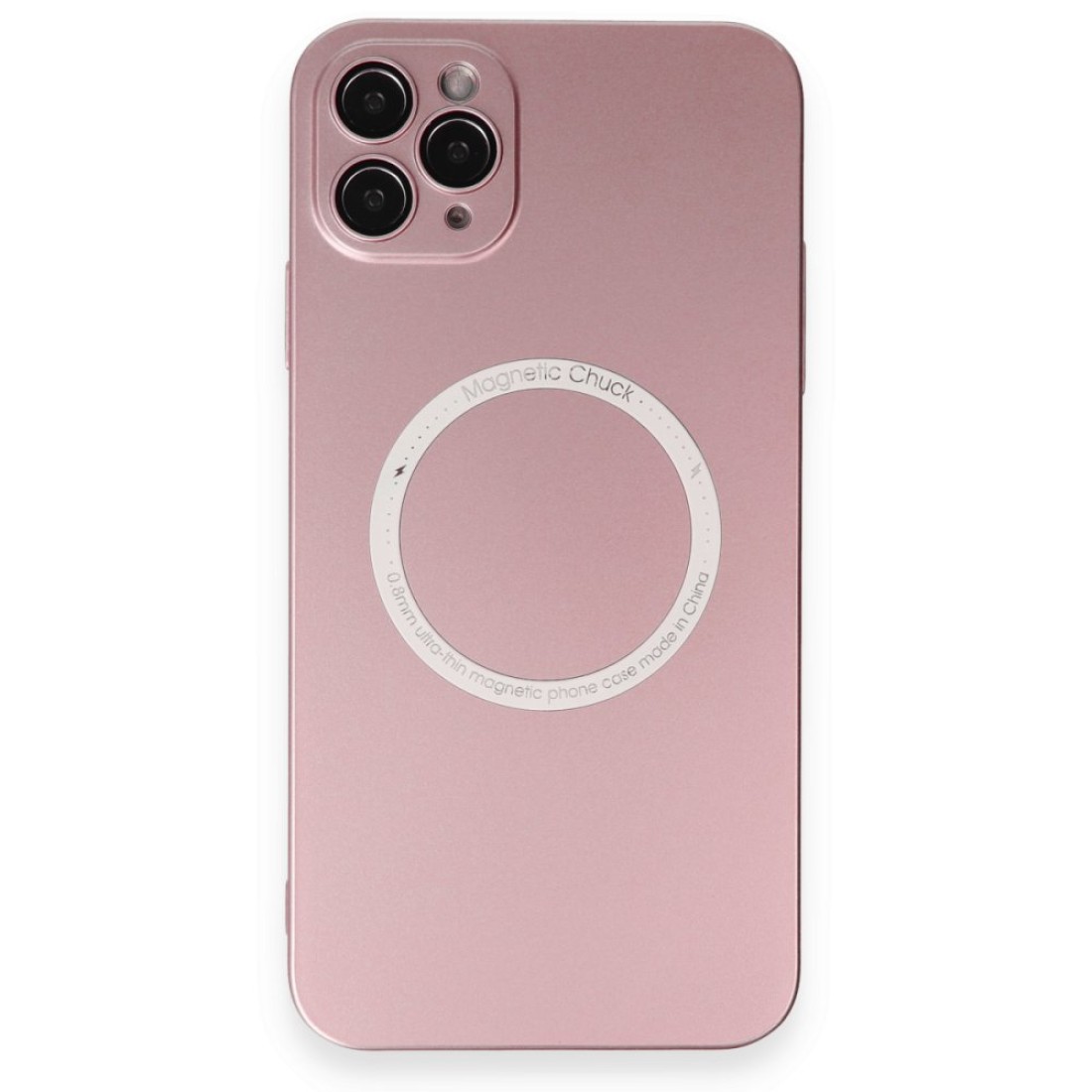 Apple iPhone 11 Pro Max Kılıf Jack Magneticsafe Lens Silikon - Rose Gold