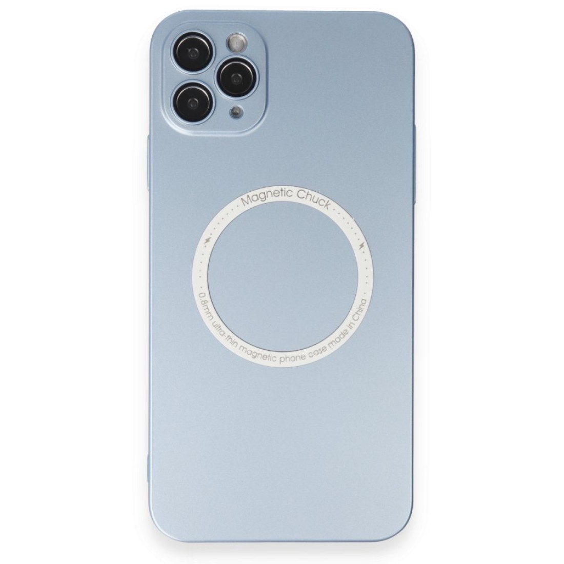 Apple iPhone 11 Pro Max Kılıf Jack Magneticsafe Lens Silikon - Sierra Blue