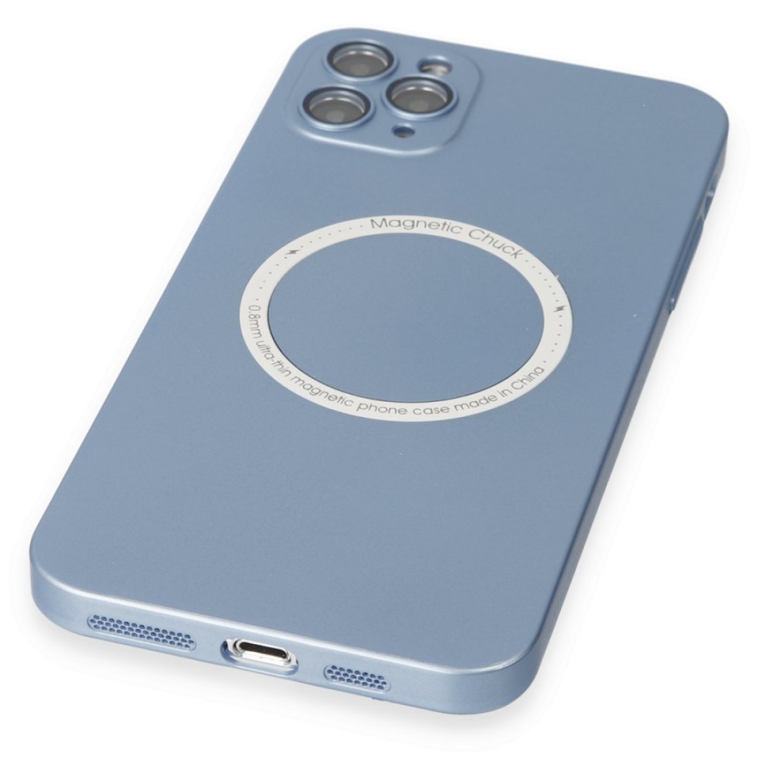 Apple iPhone 11 Pro Max Kılıf Jack Magneticsafe Lens Silikon - Sierra Blue