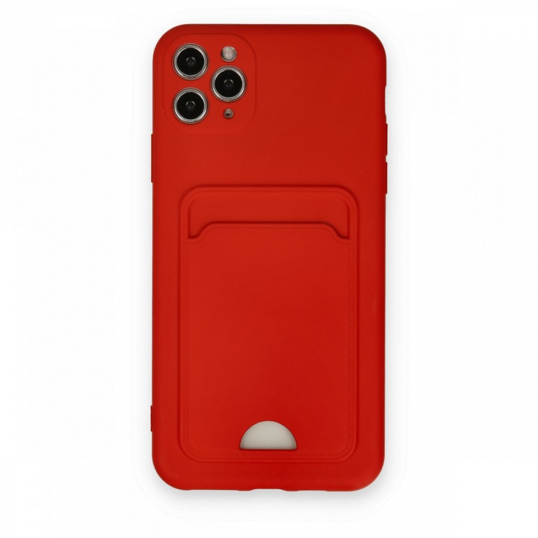 Apple iPhone 11 Pro Max Kılıf Kelvin Kartvizitli Silikon - Kırmızı