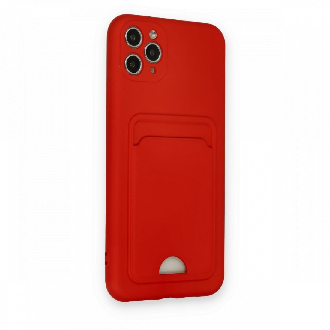 Apple iPhone 11 Pro Max Kılıf Kelvin Kartvizitli Silikon - Kırmızı