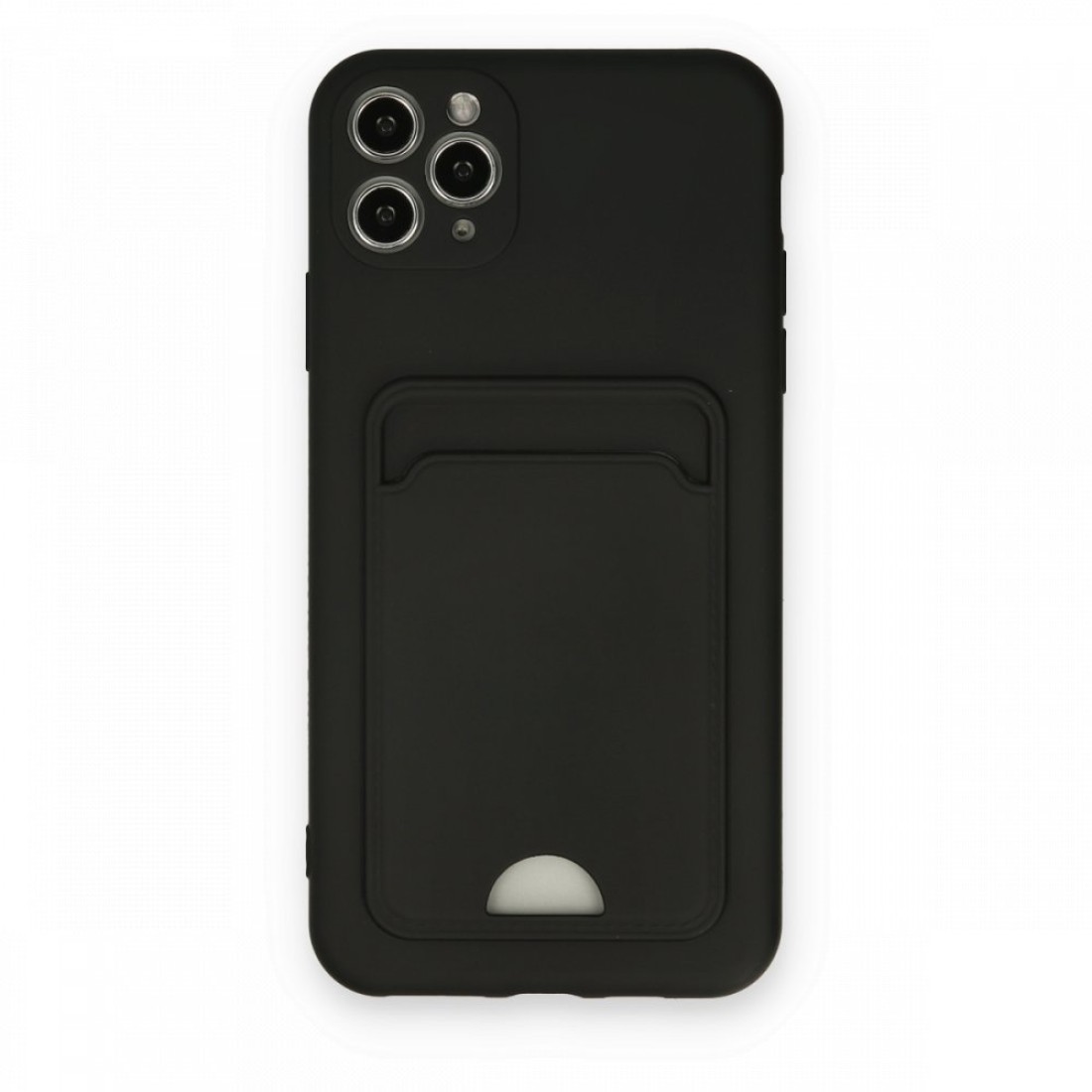 Apple iPhone 11 Pro Max Kılıf Kelvin Kartvizitli Silikon - Siyah