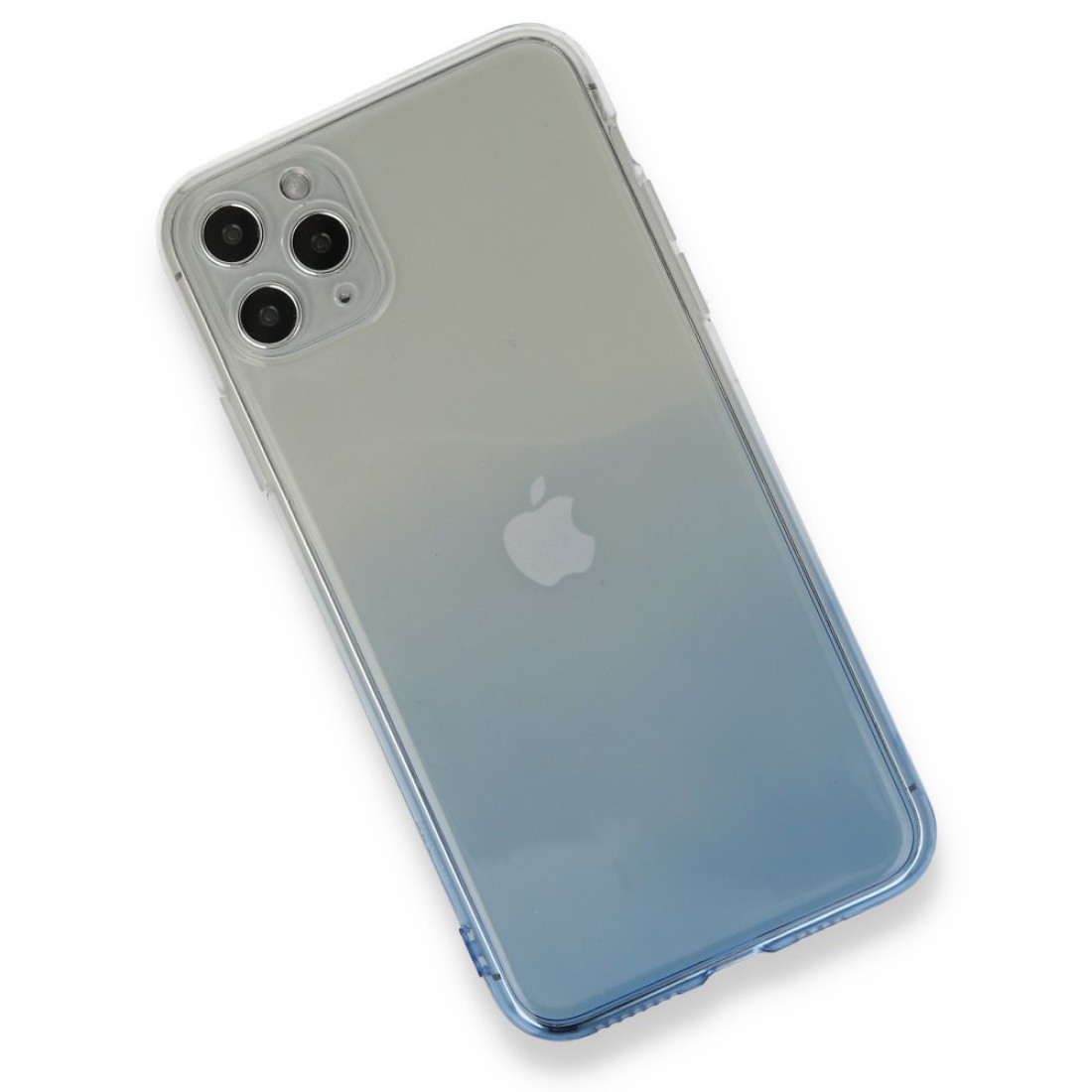 Apple iPhone 11 Pro Max Kılıf Lüx Çift Renkli Silikon - Mavi