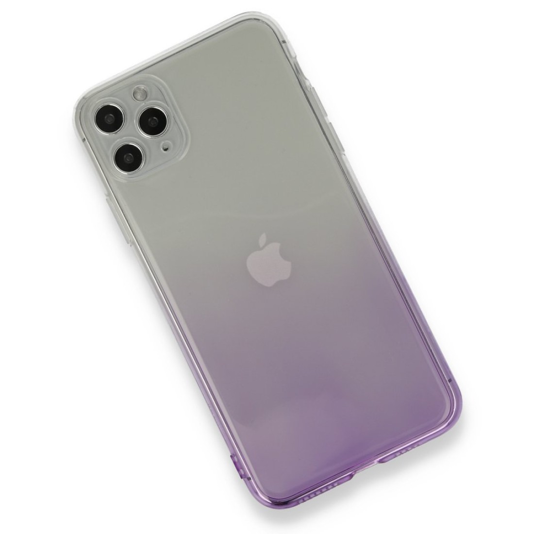 Apple iPhone 11 Pro Max Kılıf Lüx Çift Renkli Silikon - Mor