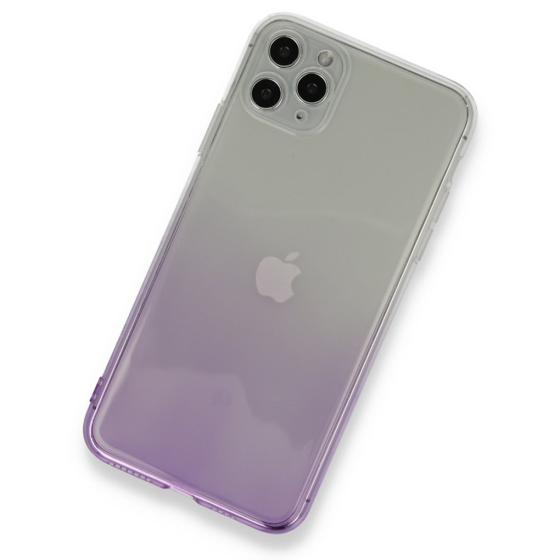 Apple iPhone 11 Pro Max Kılıf Lüx Çift Renkli Silikon - Mor