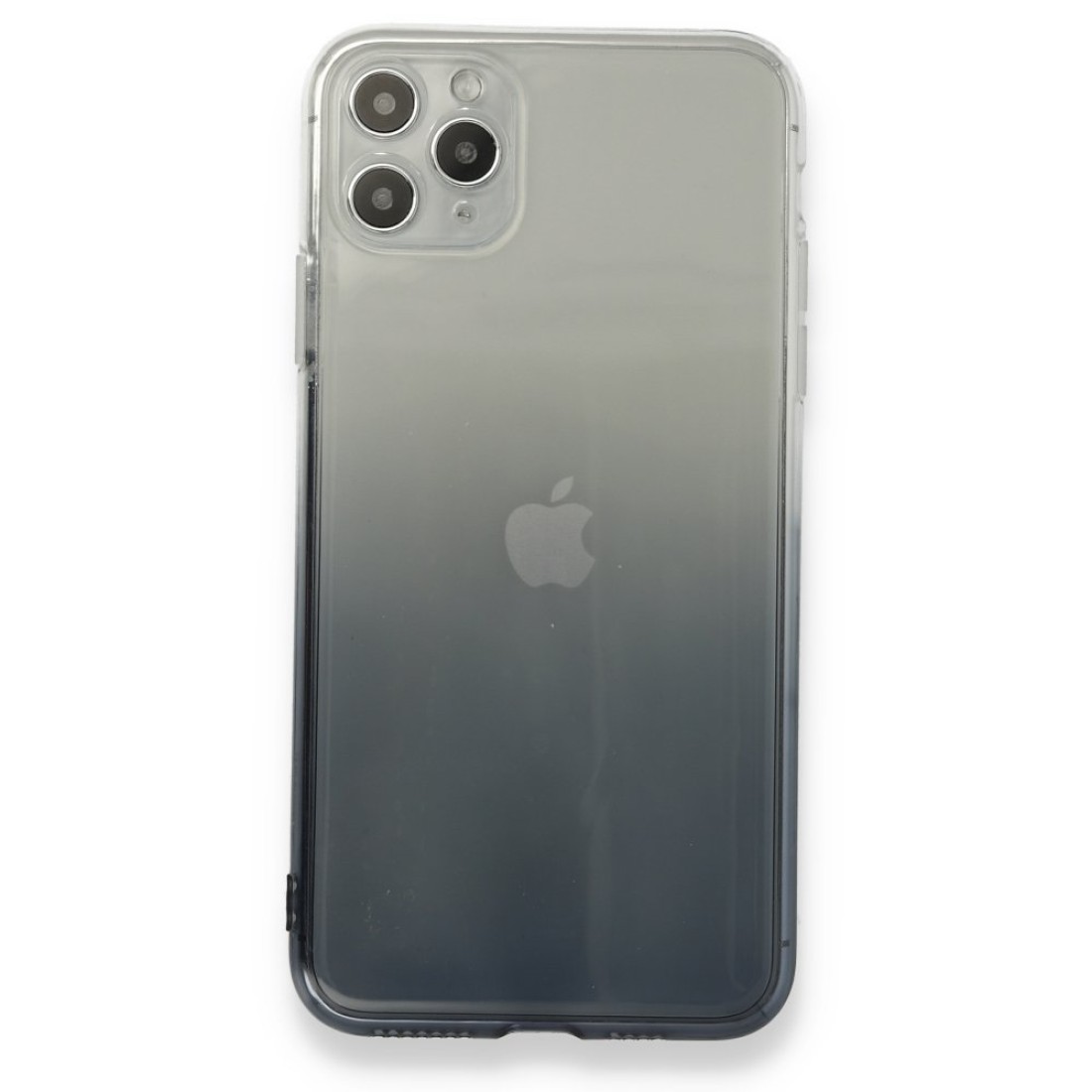 Apple iPhone 11 Pro Max Kılıf Lüx Çift Renkli Silikon - Siyah