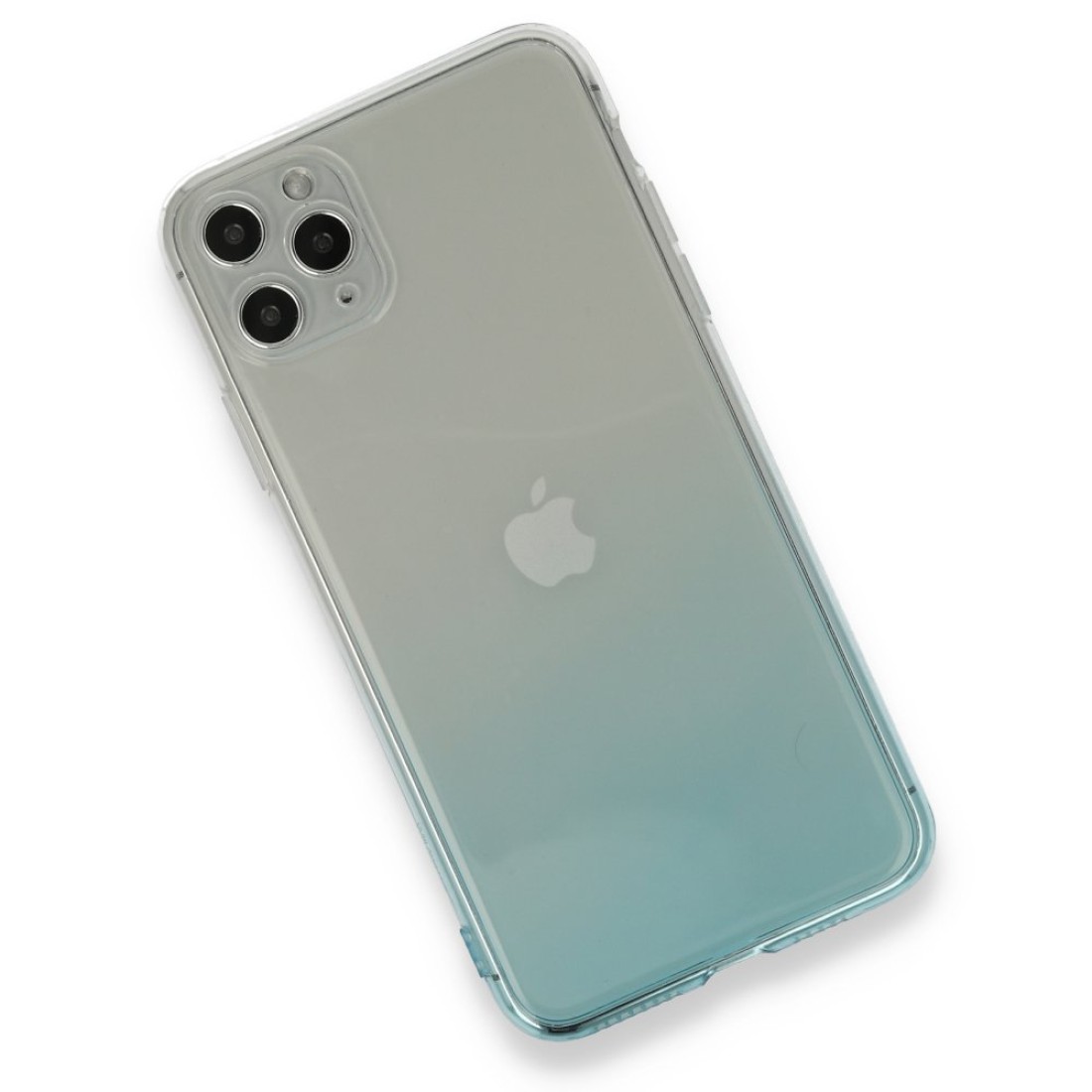 Apple iPhone 11 Pro Max Kılıf Lüx Çift Renkli Silikon - Turkuaz