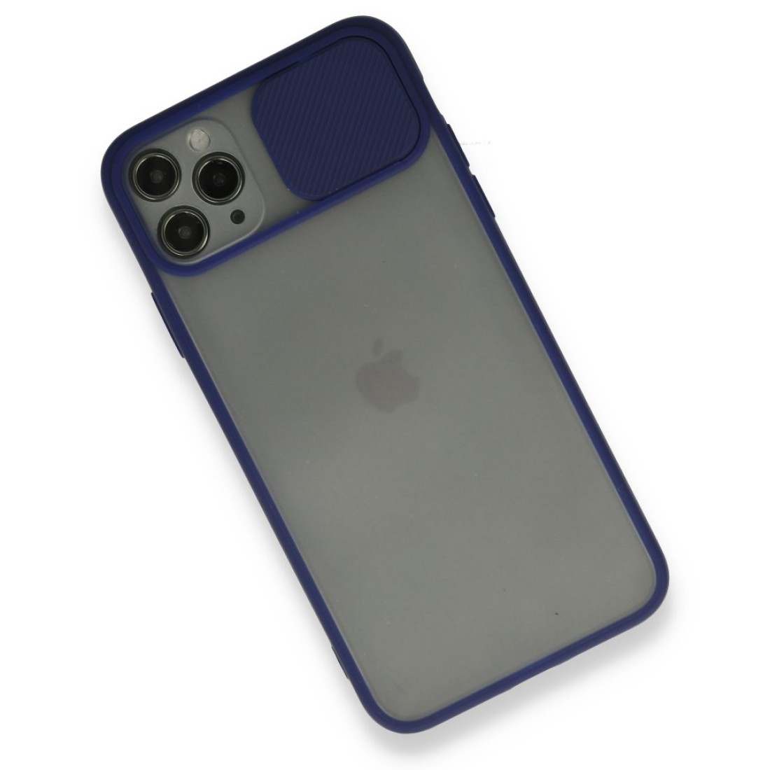 Apple iPhone 11 Pro Max Kılıf Palm Buzlu Kamera Sürgülü Silikon - Lacivert