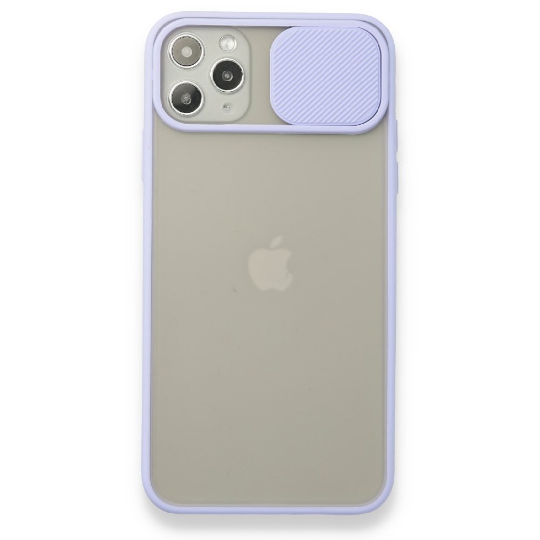 Apple iPhone 11 Pro Max Kılıf Palm Buzlu Kamera Sürgülü Silikon - Lila