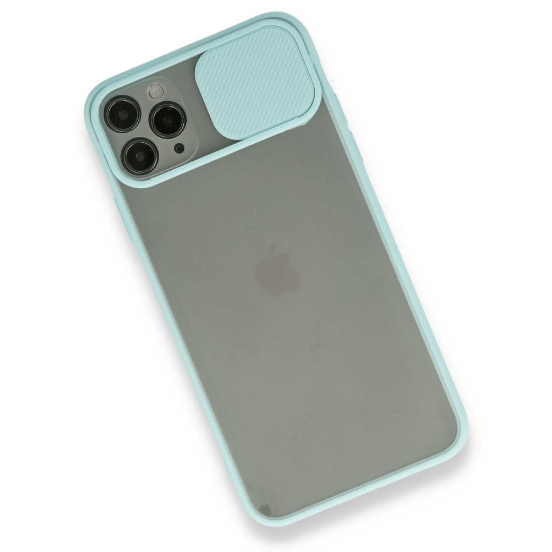 Apple iPhone 11 Pro Max Kılıf Palm Buzlu Kamera Sürgülü Silikon - Turkuaz