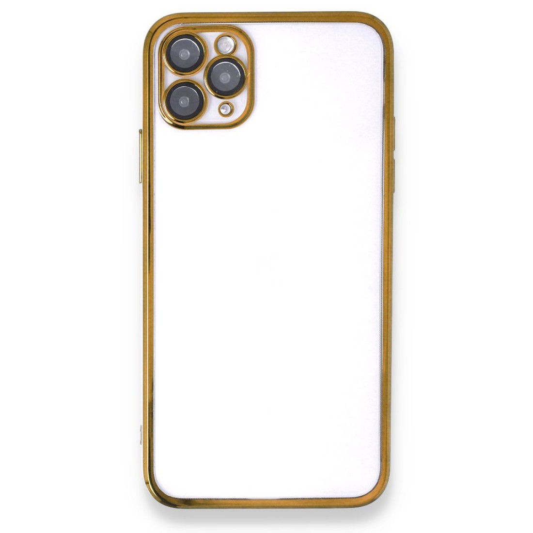 Apple iPhone 11 Pro Max Kılıf Razer Lensli Silikon - Gold