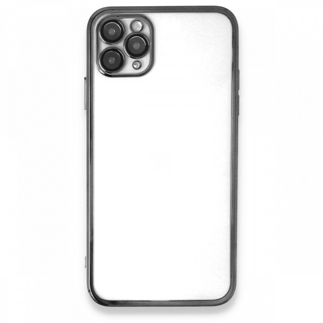 Apple iPhone 11 Pro Max Kılıf Razer Lensli Silikon - Gümüş