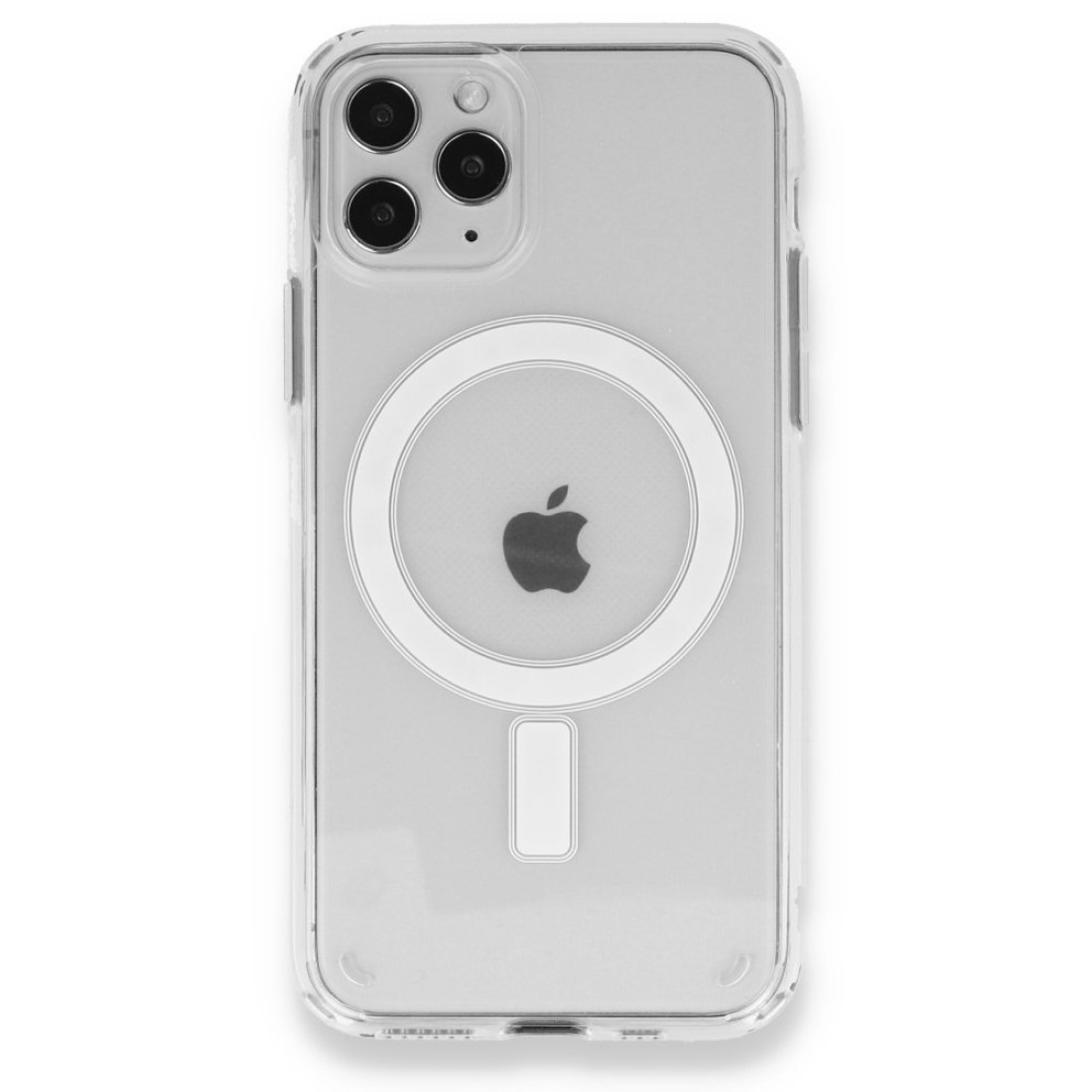 Apple iPhone 11 Pro Max Kılıf Magneticsafe Şeffaf Silikon - Şeffaf