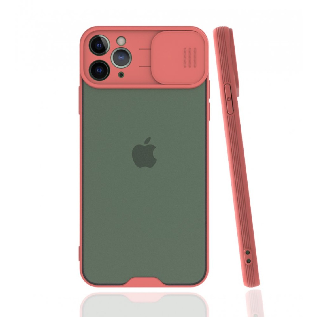 Apple iPhone 11 Pro Max Kılıf Platin Kamera Koruma Silikon - Pembe