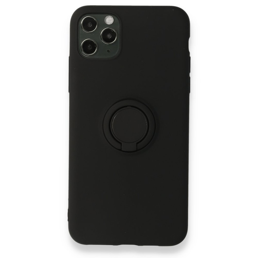 Apple iPhone 11 Pro Max Kılıf Viktor Yüzüklü Silikon - Siyah