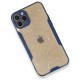 Apple iPhone 11 Pro Kılıf Platin Simli Silikon - Lacivert