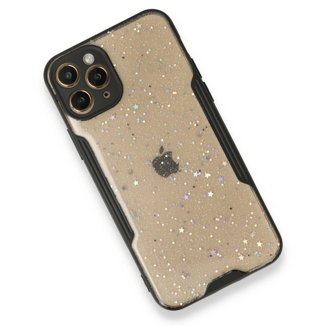 Apple iPhone 11 Pro Kılıf Platin Simli Silikon - Siyah