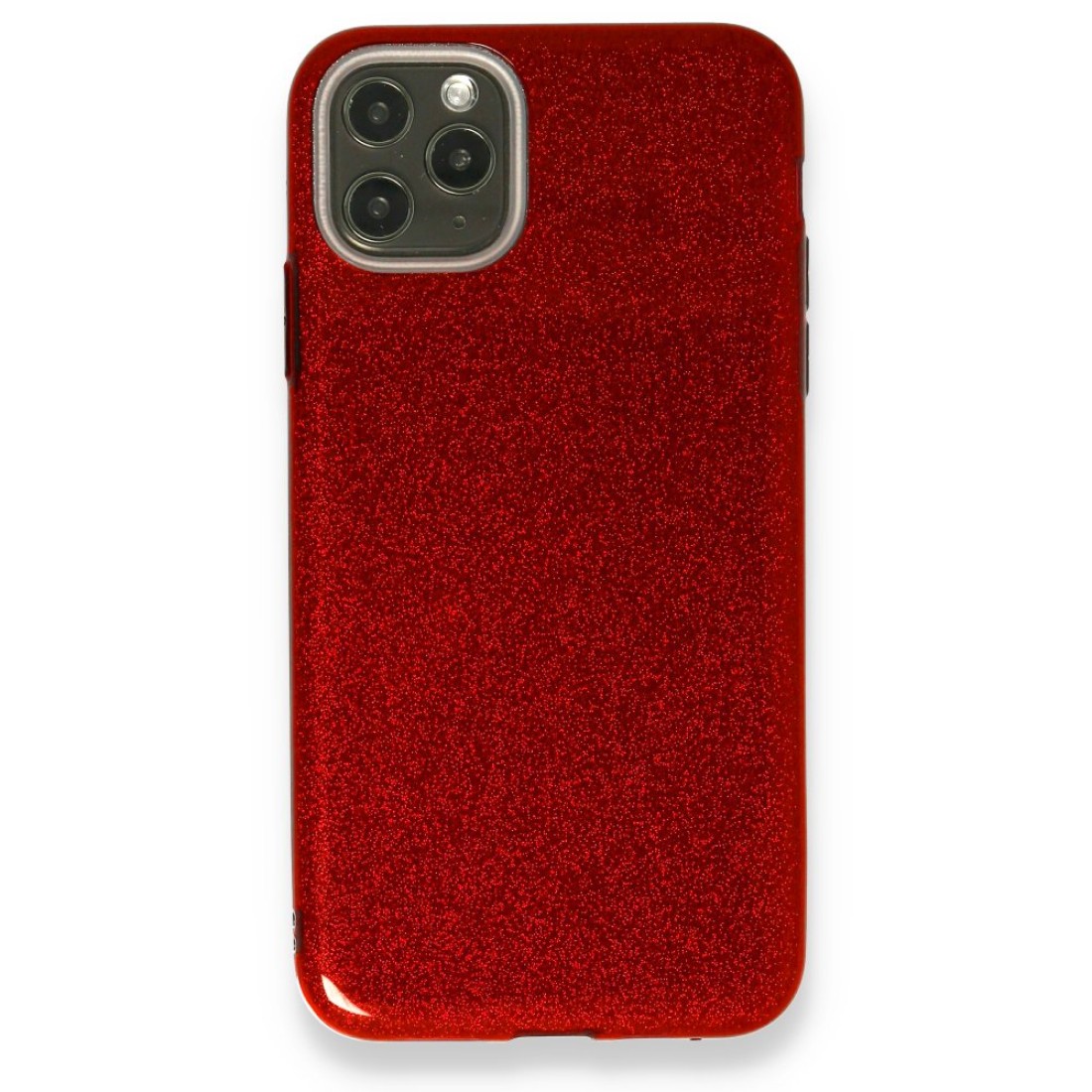 Apple iPhone 11 Pro Kılıf Simli Katmanlı Silikon - Kırmızı