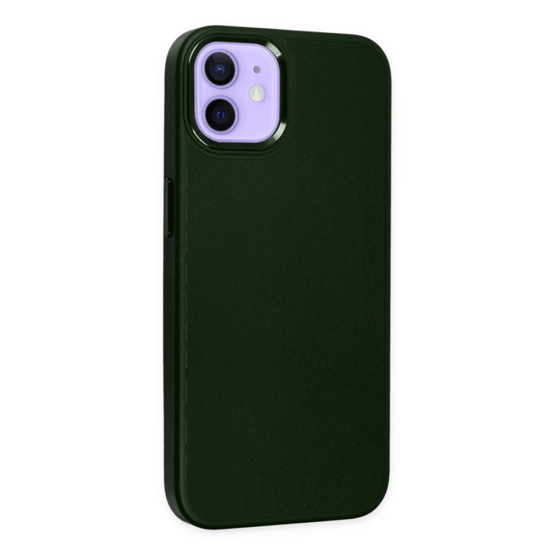 Apple iPhone 12 Kılıf Asya Deri Silikon - Koyu Yeşil