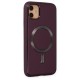 Apple iPhone 12 Kılıf Coco Deri Magneticsafe Silikon - Bordo