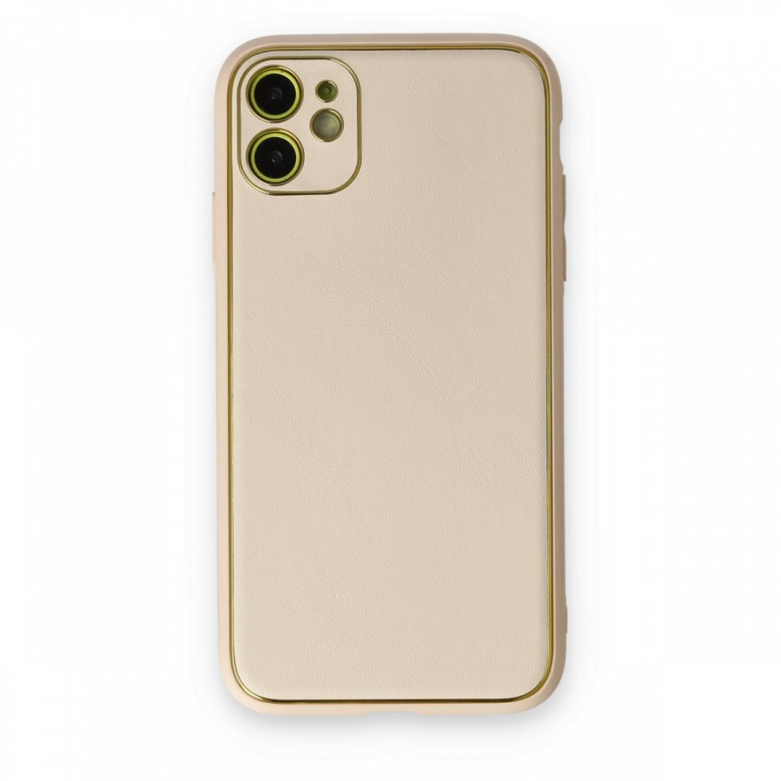 Apple iPhone 12 Kılıf Coco Deri Silikon Kapak - Gold