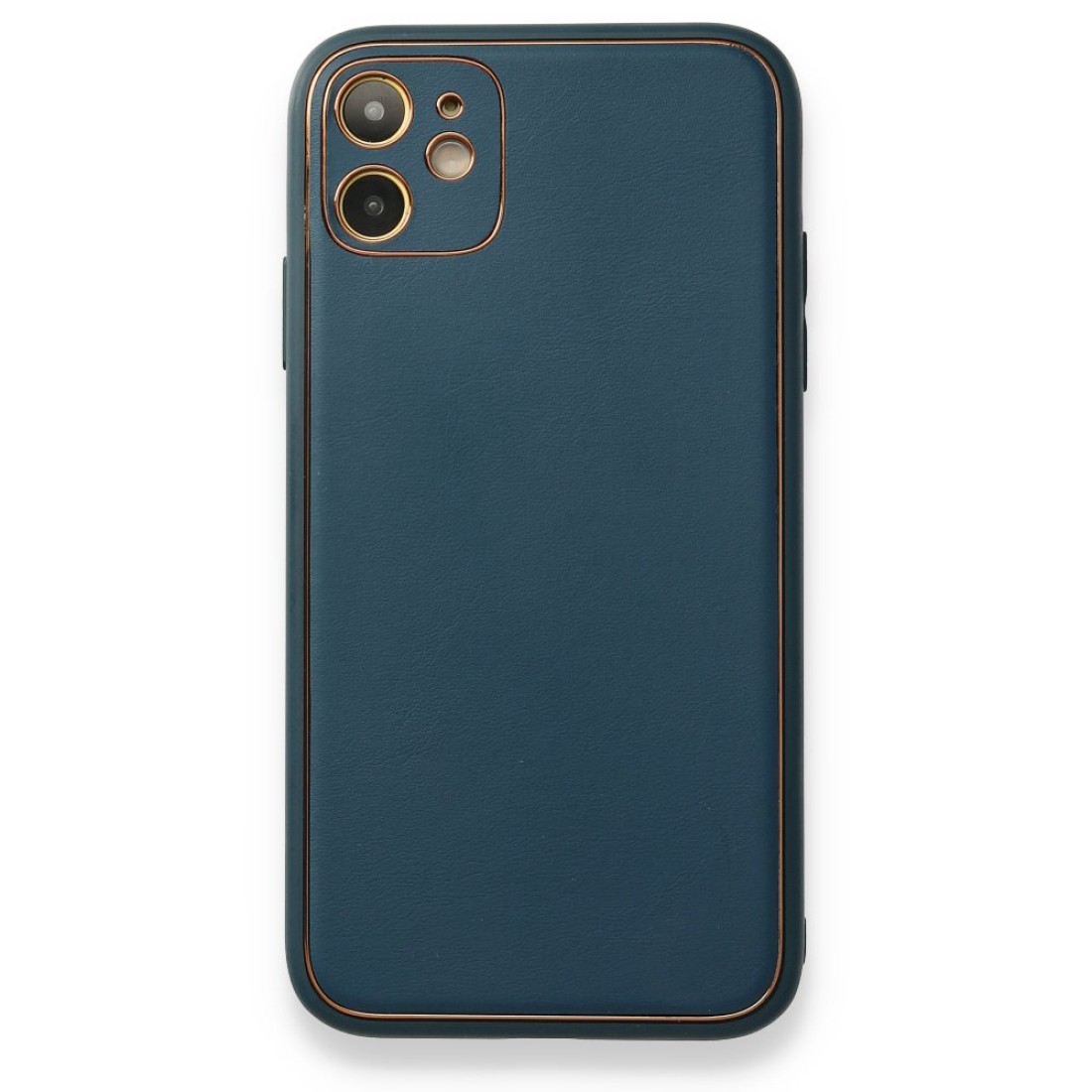 Apple iPhone 12 Kılıf Coco Deri Silikon Kapak - Mavi