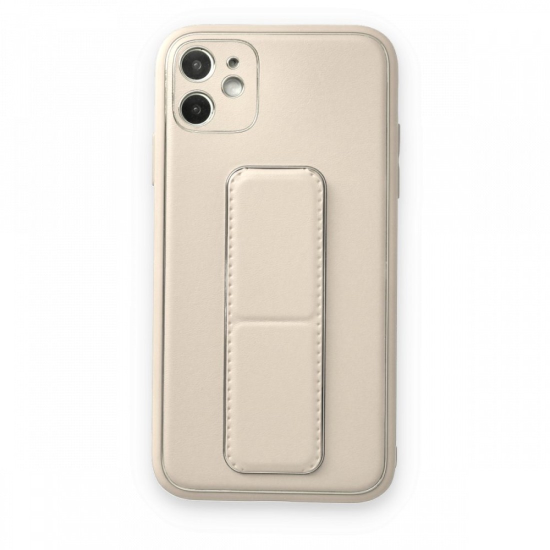Apple iPhone 12 Kılıf Coco Deri Standlı Kapak - Beyaz