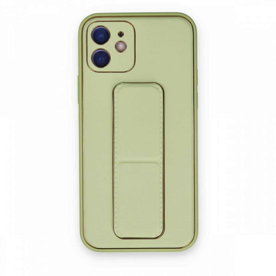 Apple iPhone 12 Kılıf Coco Deri Standlı Kapak - Su Yeşili