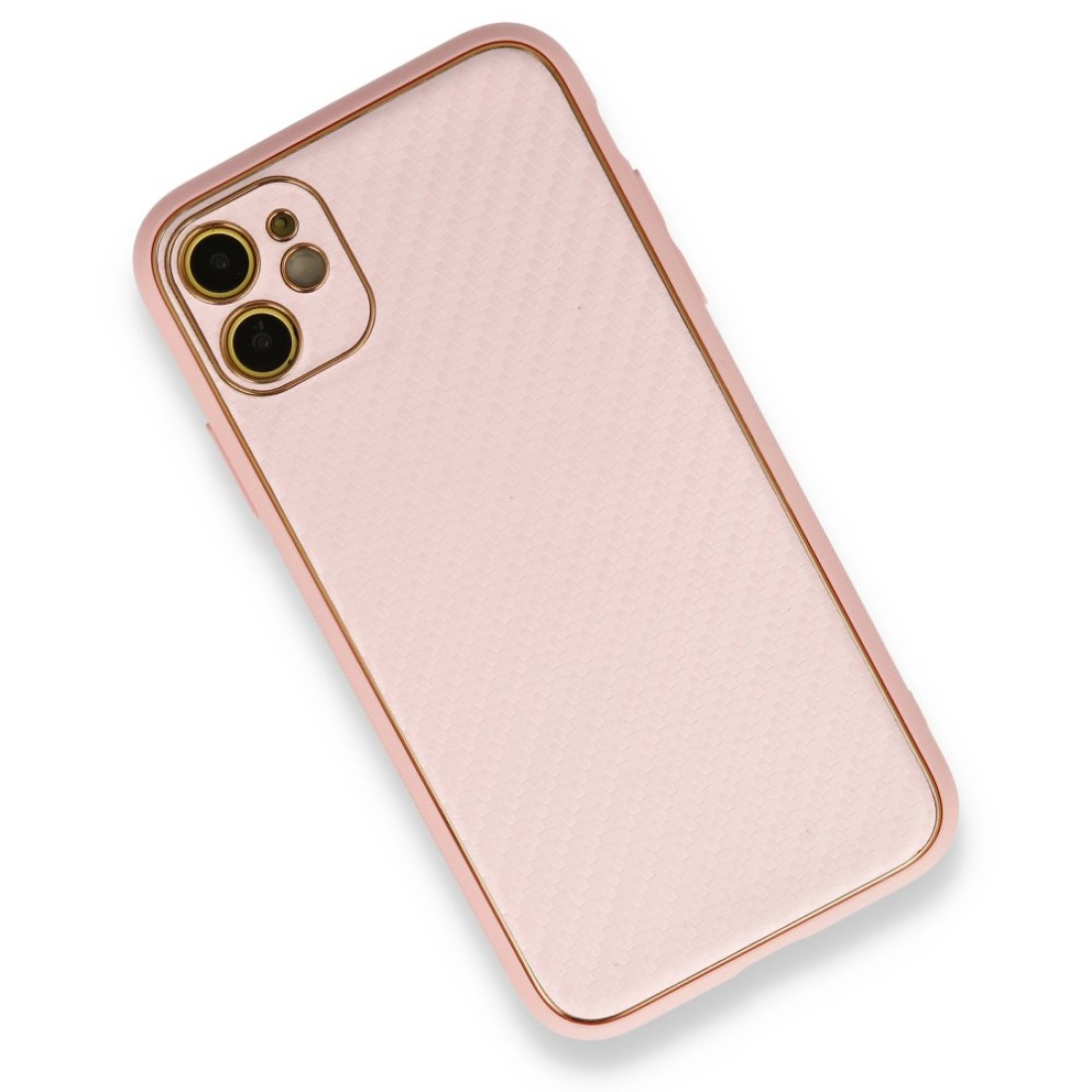 Apple iPhone 12 Kılıf Coco Karbon Silikon - Pembe