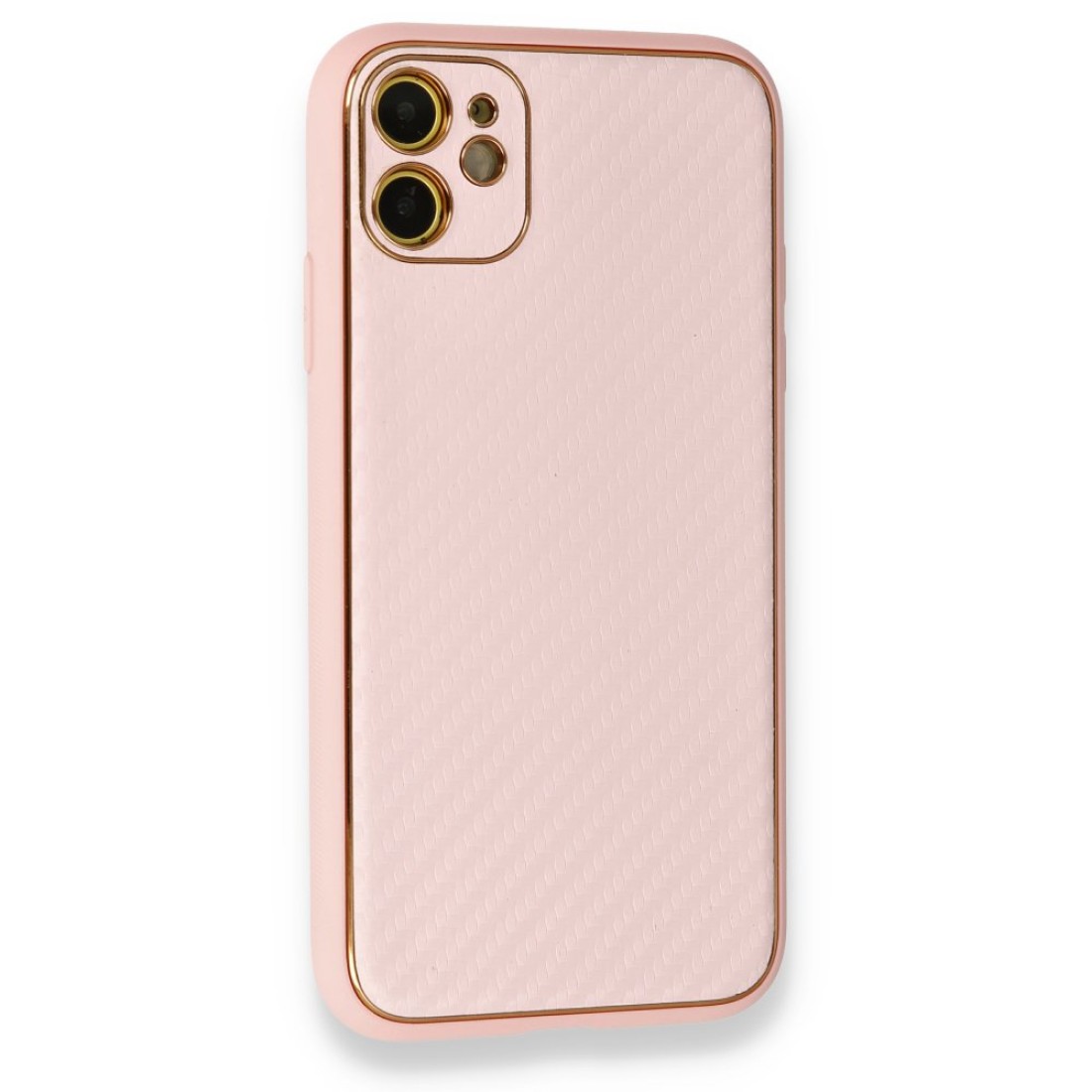 Apple iPhone 12 Kılıf Coco Karbon Silikon - Pembe