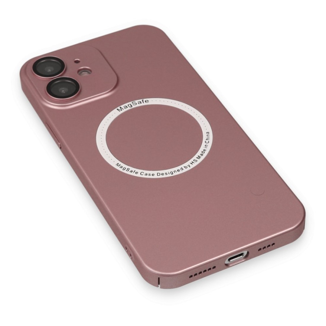 Apple iPhone 12 Kılıf Jack Magneticsafe Lens Silikon - Rose Gold