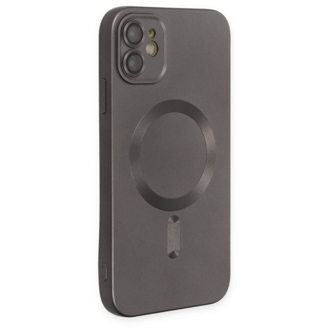 Apple iPhone 12 Kılıf Moshi Lens Magneticsafe Silikon - Füme