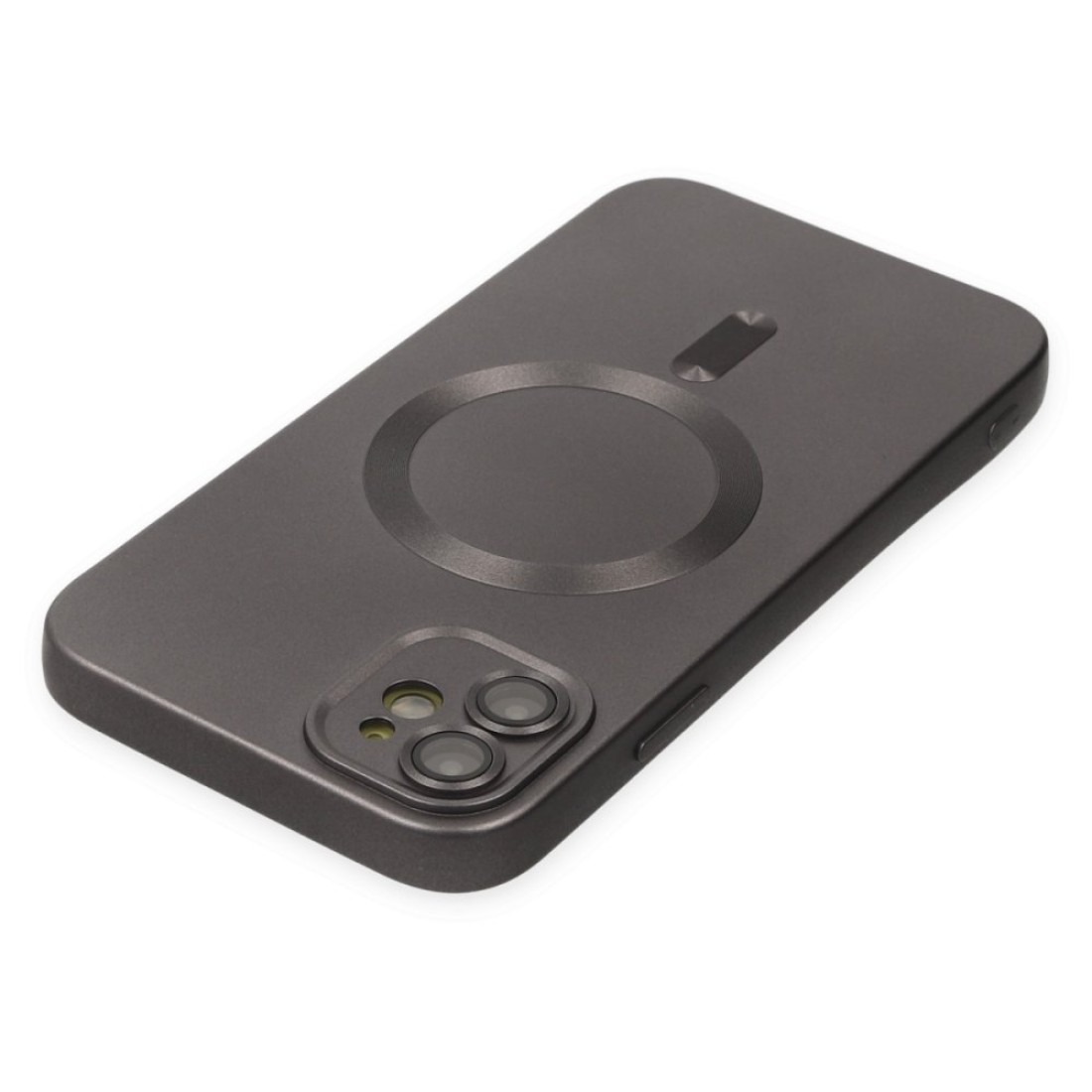 Apple iPhone 12 Kılıf Moshi Lens Magneticsafe Silikon - Füme