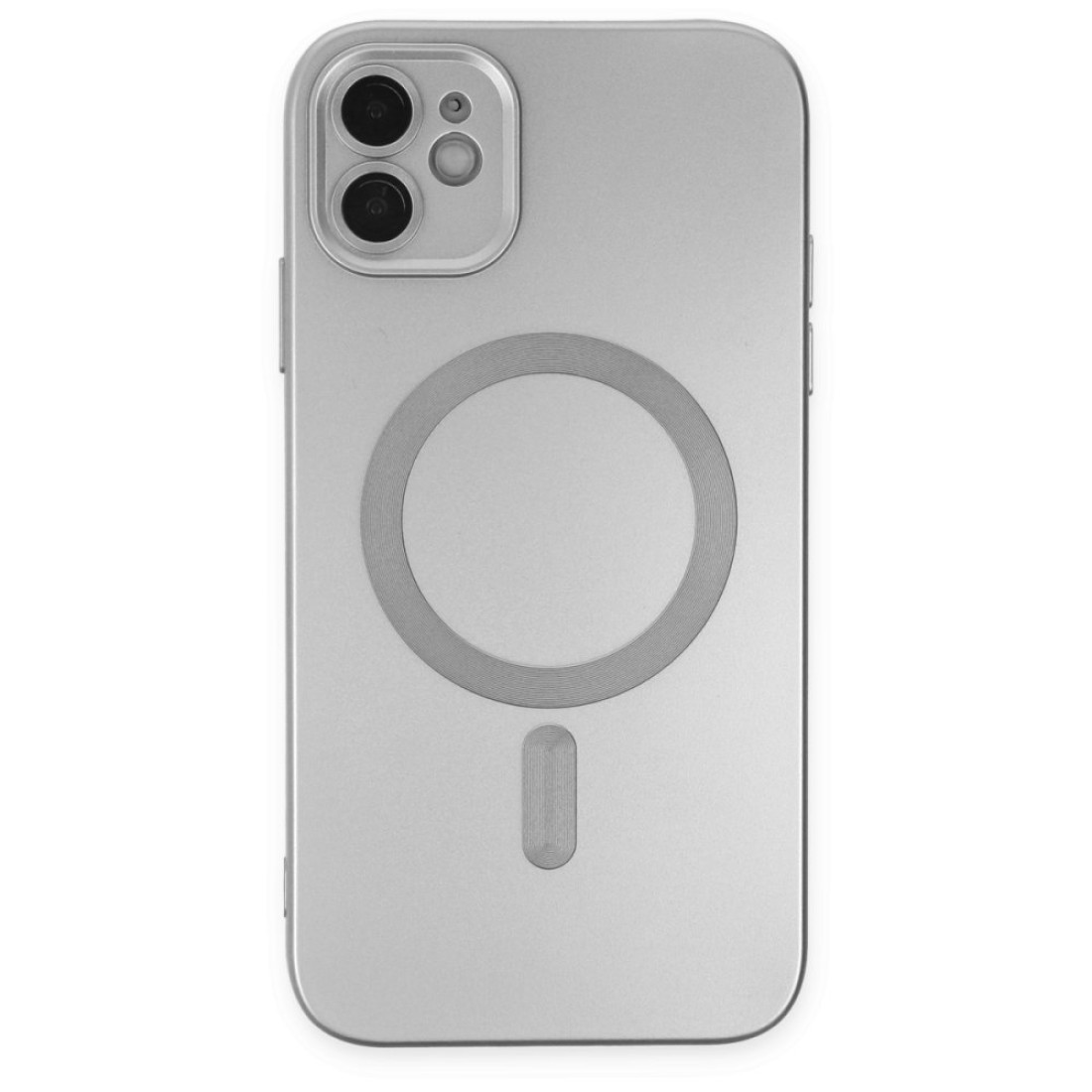 Apple iPhone 12 Kılıf Moshi Lens Magneticsafe Silikon - Gümüş