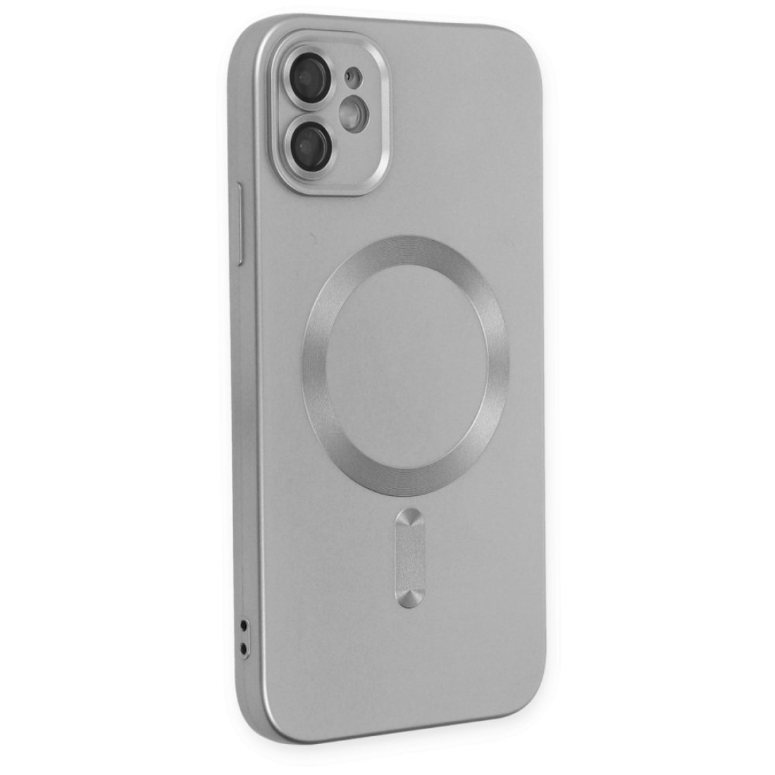 Apple iPhone 12 Kılıf Moshi Lens Magneticsafe Silikon - Gümüş