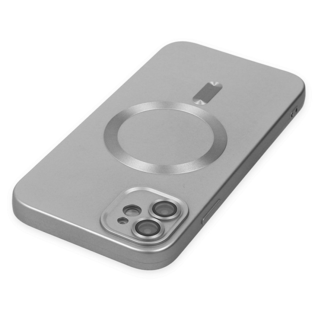 Apple iPhone 12 Kılıf Moshi Lens Magneticsafe Silikon - Gümüş