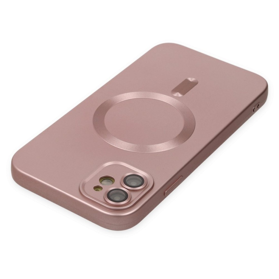 Apple iPhone 12 Kılıf Moshi Lens Magneticsafe Silikon - Rose Gold