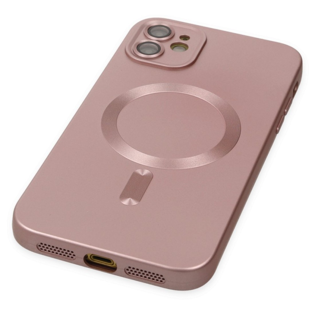 Apple iPhone 12 Kılıf Moshi Lens Magneticsafe Silikon - Rose Gold