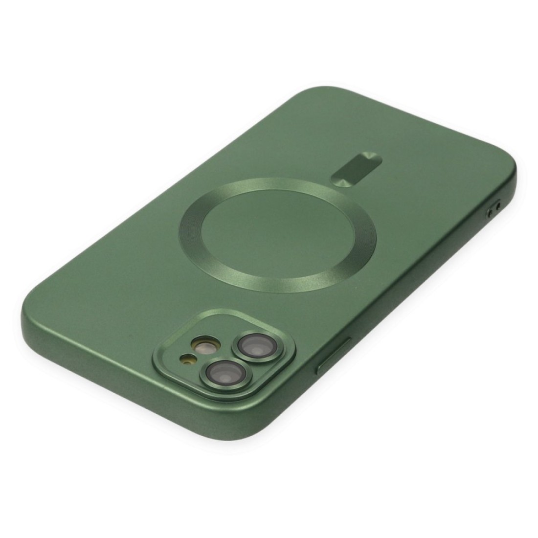 Apple iPhone 12 Kılıf Moshi Lens Magneticsafe Silikon - Yeşil