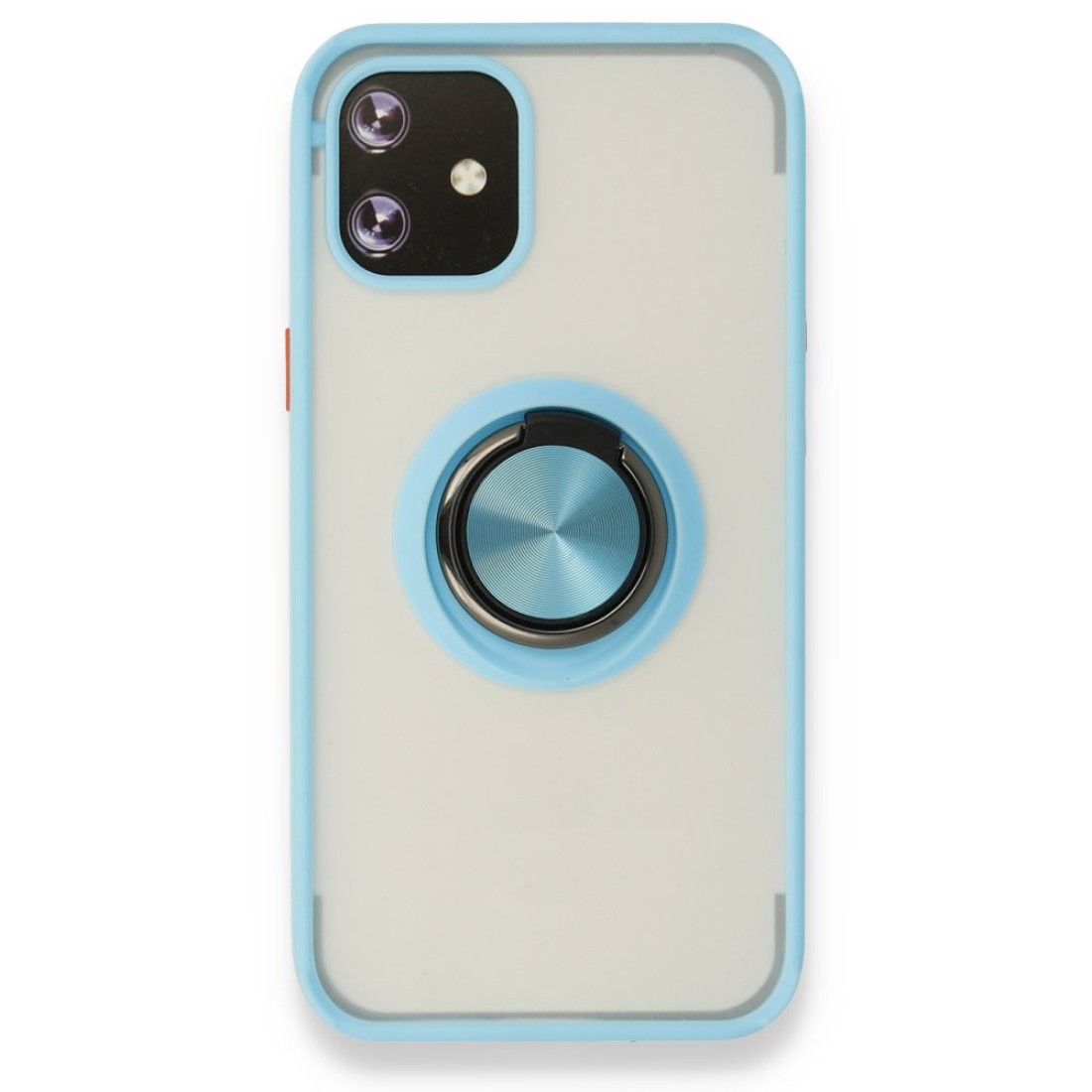 Apple iPhone 12 Mini Kılıf Montreal Yüzüklü Silikon Kapak - Buz Mavi
