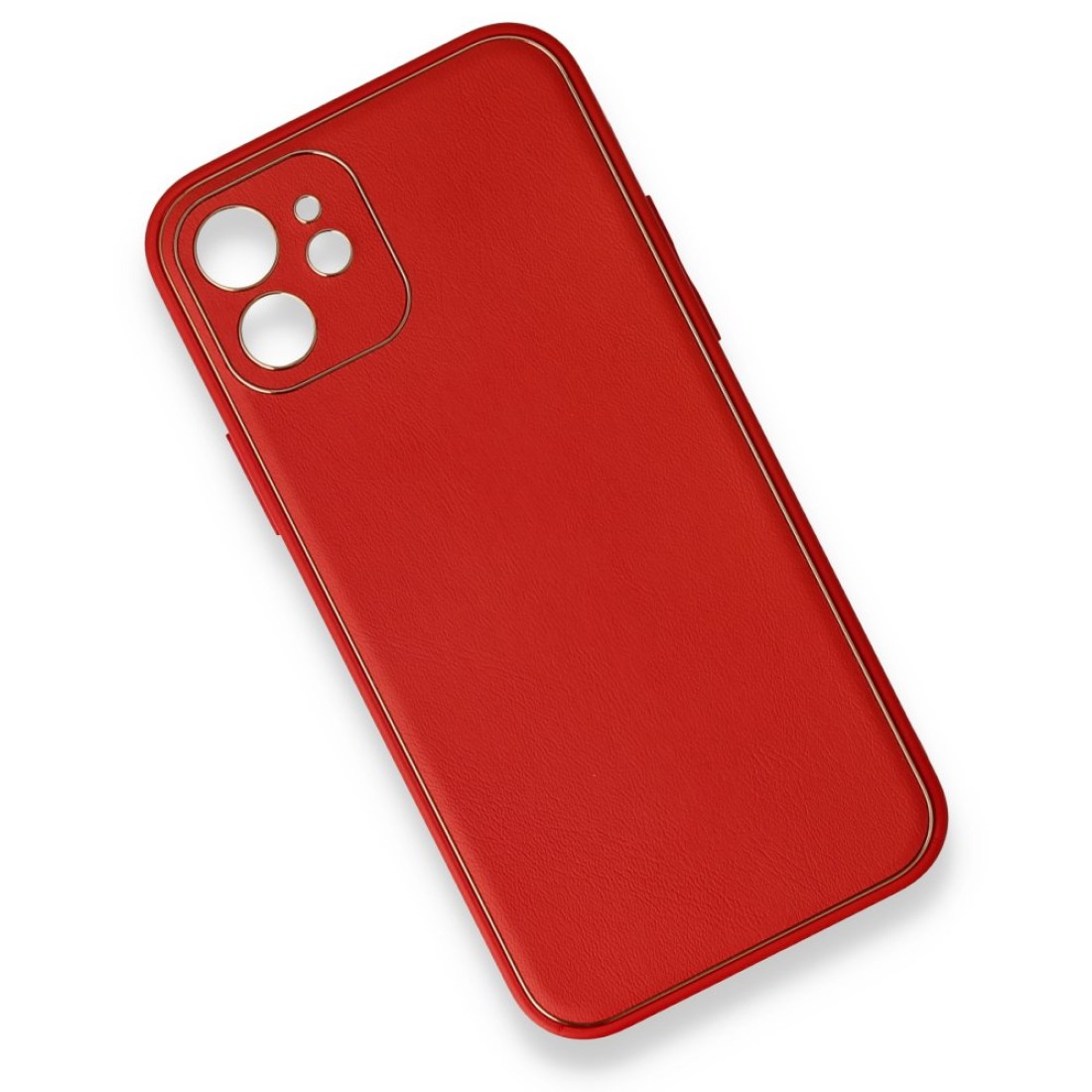 Apple iPhone 12 Mini Kılıf Coco Deri Silikon Kapak - Kırmızı