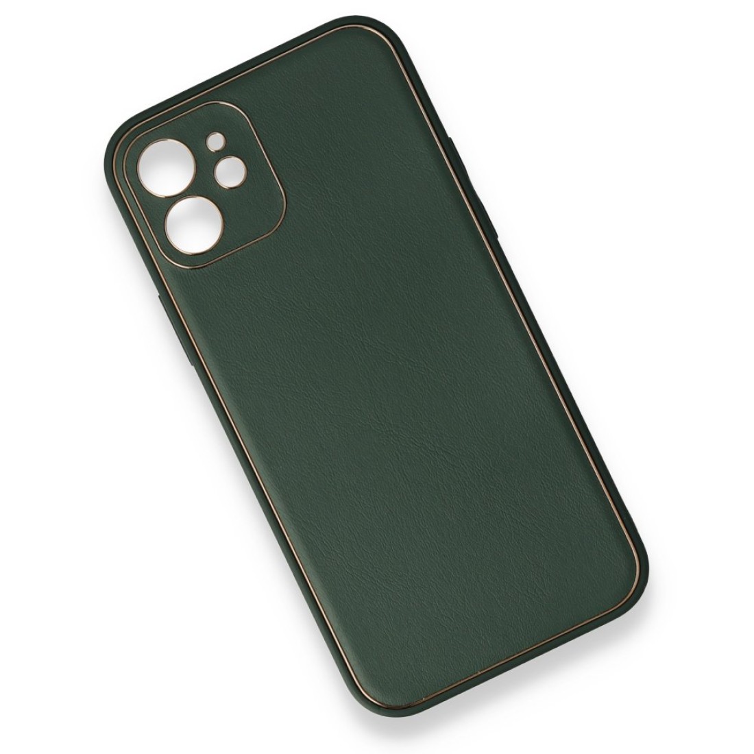 Apple iPhone 12 Mini Kılıf Coco Deri Silikon Kapak - Yeşil