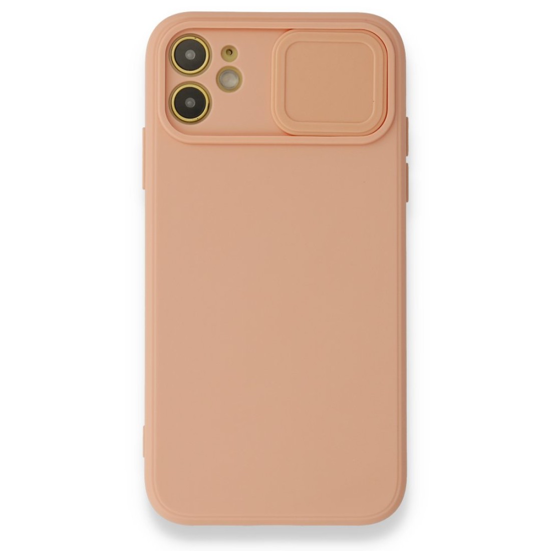 Apple iPhone 12 Mini Kılıf Color Lens Silikon - Pudra