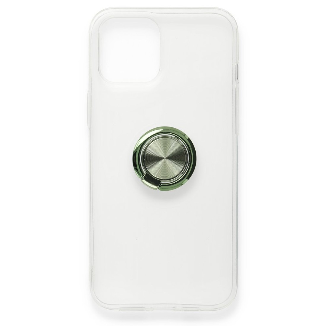 Apple iPhone 12 Mini Kılıf Gros Yüzüklü Silikon - Yeşil