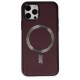 Apple iPhone 12 Pro Kılıf Coco Deri Magneticsafe Silikon - Bordo