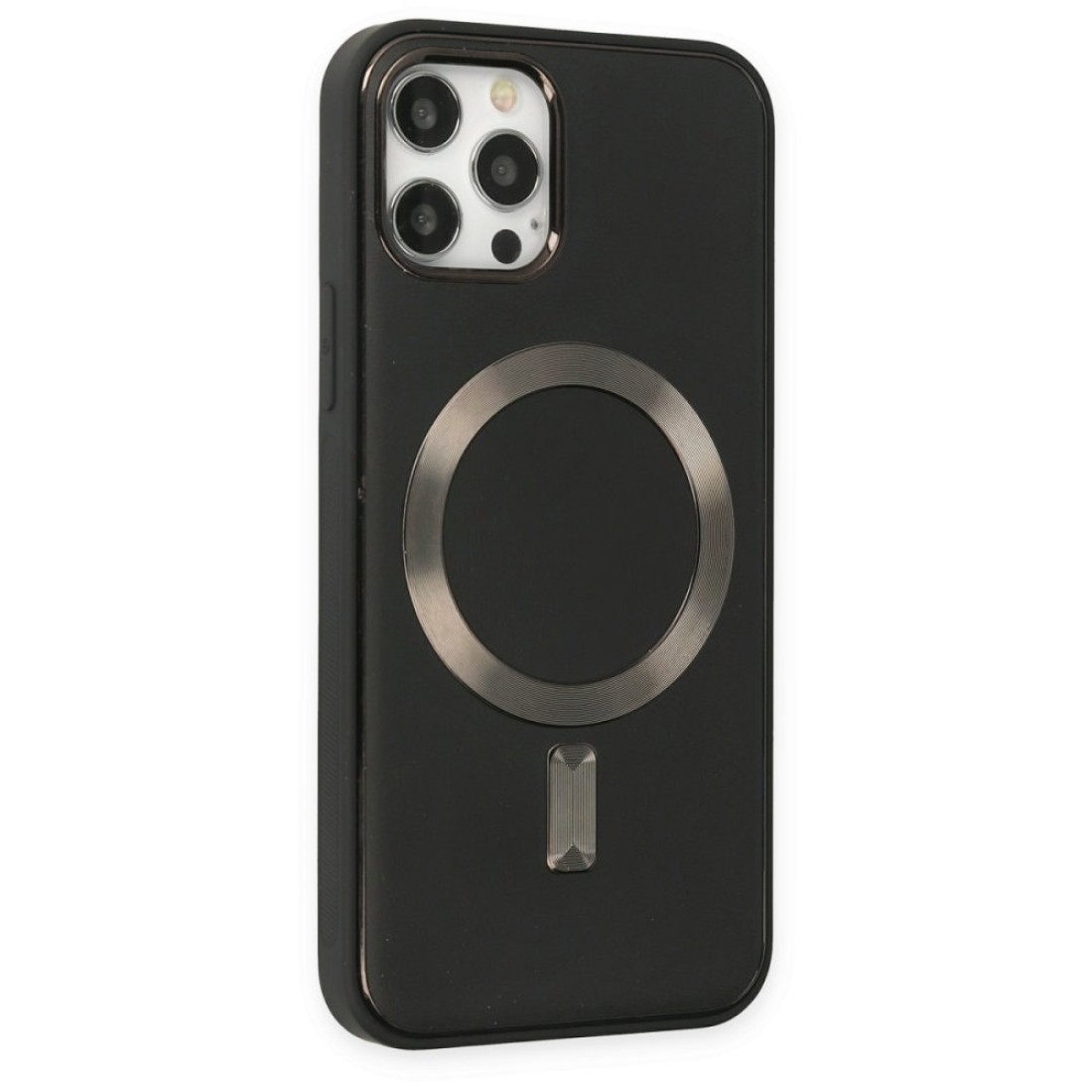 Apple iPhone 12 Pro Kılıf Coco Deri Magneticsafe Silikon - Siyah
