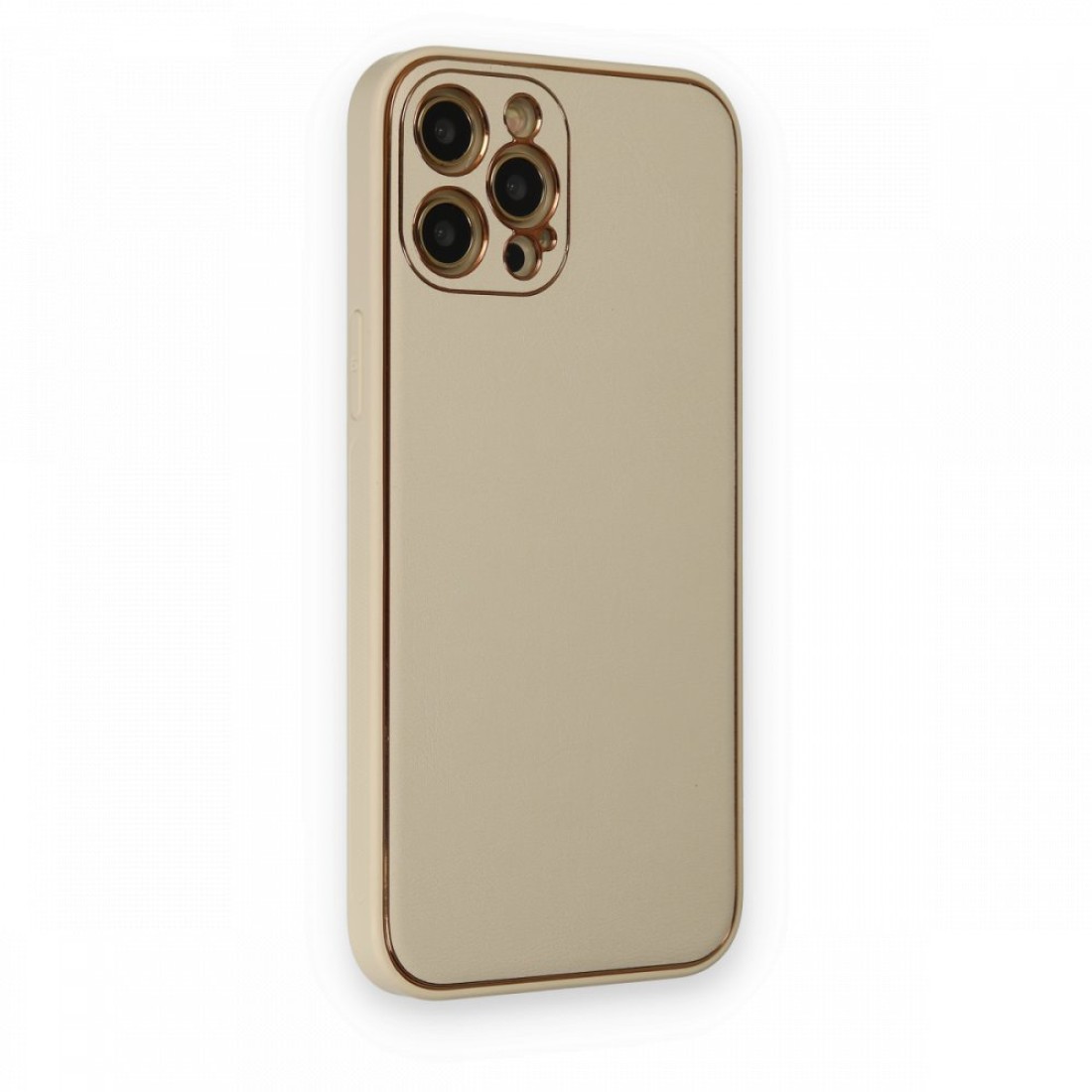 Apple iPhone 12 Pro Kılıf Coco Deri Silikon Kapak - Gold