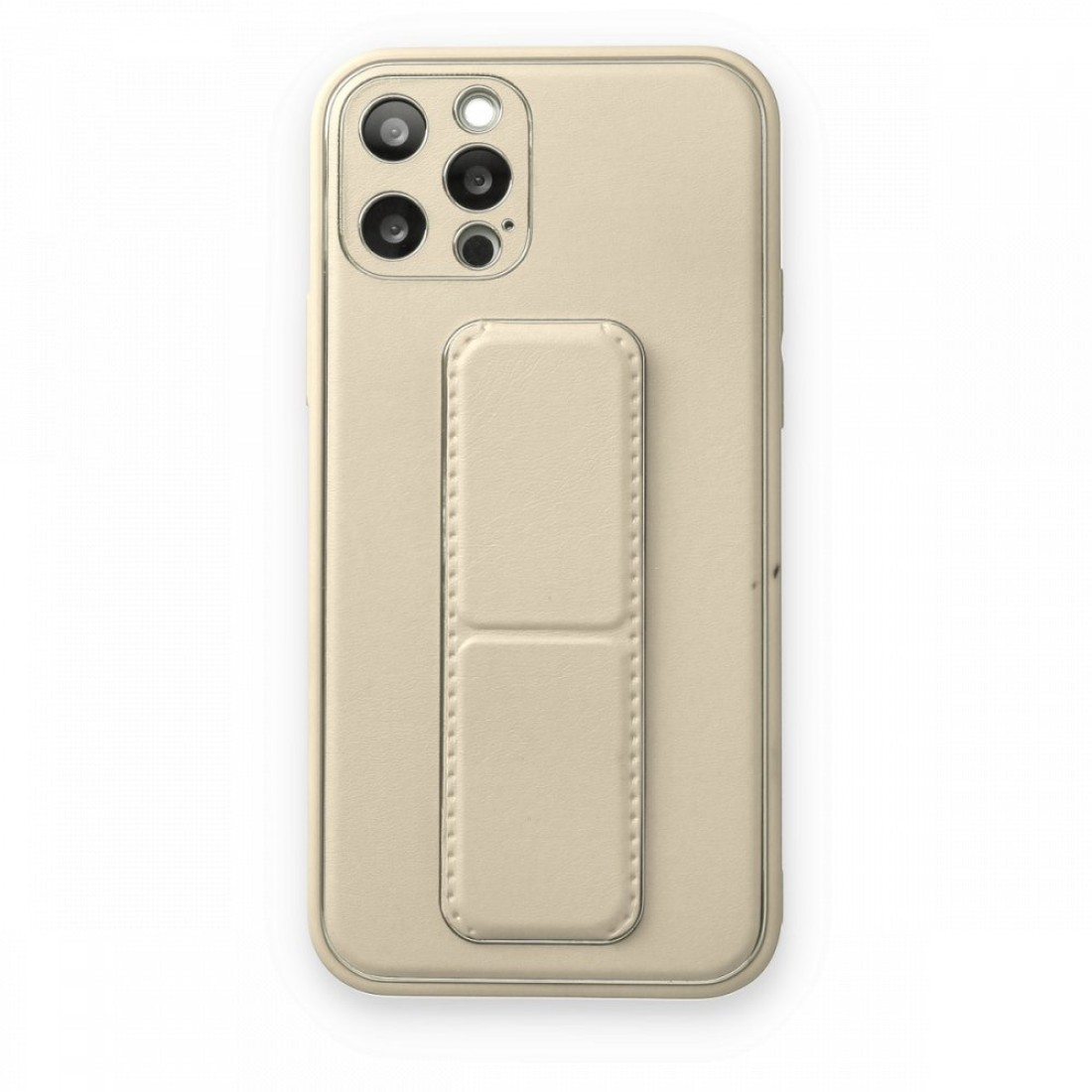 Apple iPhone 12 Pro Kılıf Coco Deri Standlı Kapak - Beyaz