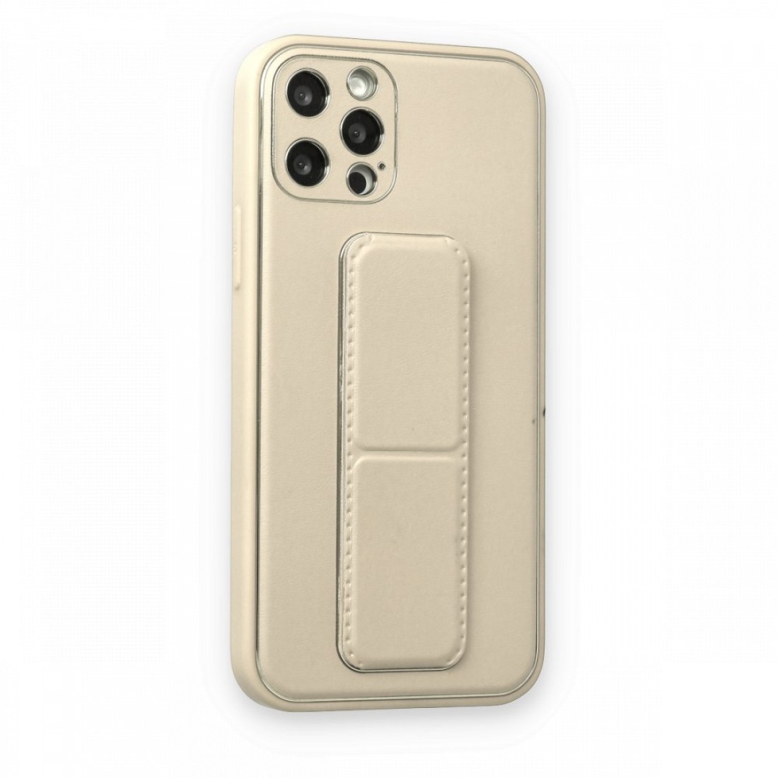 Apple iPhone 12 Pro Kılıf Coco Deri Standlı Kapak - Beyaz
