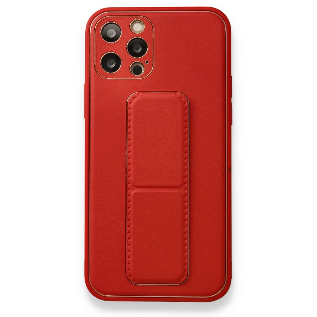 Apple iPhone 12 Pro Kılıf Coco Deri Standlı Kapak - Kırmızı